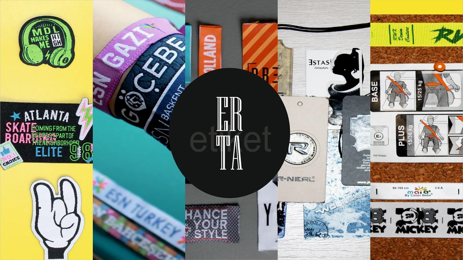 Erta Etiket dokuma, baskı ve karton etiket örnekleri